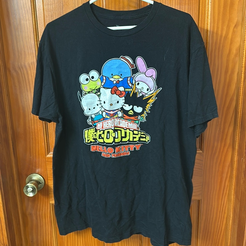 🔥EC🔥My Hero Academia Hello Kitty And Friends 100% Cotton T-shirt. Size XL